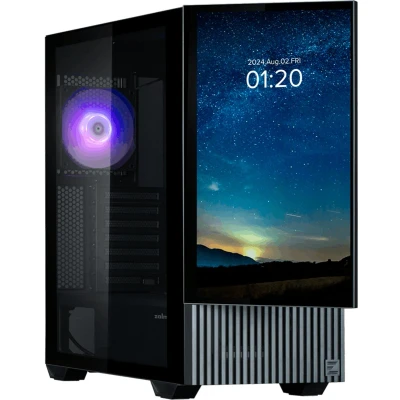Afbeelding van Zalman Z10 DS Black, ATX incl.15&quot; IPS Display, Zwart