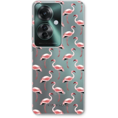 Afbeelding van Case Company® hoesje geschikt voor Oppo Reno 11 F Flamingo Soft Cover Telefoonhoesje Bescherming aan alle Kanten en Schermrand