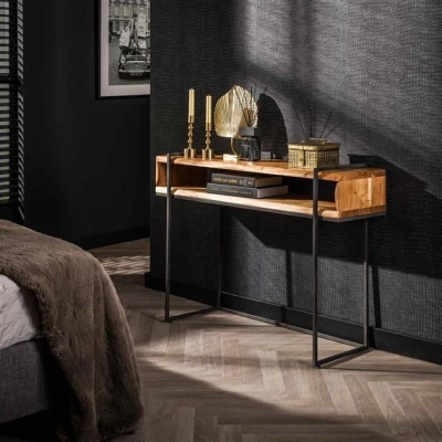 Afbeelding van Hoyz Collection Kaptafel Edge Open Vak Acaciahout 110cm