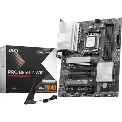 Image de MSI PRO B840 P WIFI carte mère ATX Socket AM5 AMD Chipset USB 3.2 Gen 2, C 1, Gen2 2.5 Gigabit LAN, Wi Fi 7, Bluetooth graphique embarquée (unité centrale requise) audio HD (8 canaux)