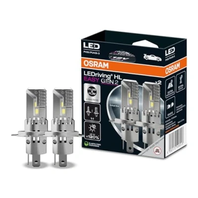 Image de OSRAM LEDriving HL Easy GEN 2 ≜ H4/H19, feu de Route et Croisement LED, Blanc Froid 6500 K, Aucun Accessoire nécessaire, Utilisation Tout Terrain Uniquement Pas ECE, Lampes