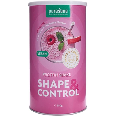 Afbeelding van Purasana Vegan Protein Shake Aardbei Framboos 350g
