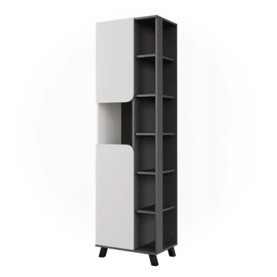 Afbeelding van Vicco KarenHoge kast 50 x 175 cm met 2 deuren Antraciet/wit