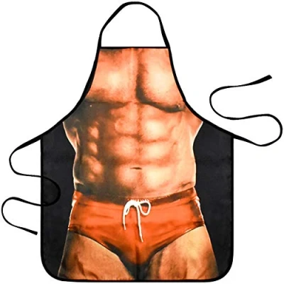 Afbeelding van HQdeal Sexy en grappig fantasieschort voor barbecue, feest met gespierde man cadeau mannen