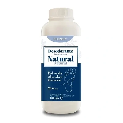 Afbeelding van Voetdeodorant (100 g) voettalk met hoge anti transpirerende kracht. Zuiver aluinpoeder, natuurlijk en aluminiumvrij. 24 uur zweet slechte geurtjes. Milieuvriendelijk vrij
