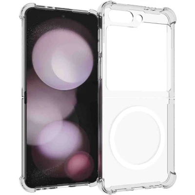 Afbeelding van imoshion Hoesje Geschikt voor Samsung Galaxy Z Flip 6 Siliconen Rugged clear backcover MagSafe Transparant