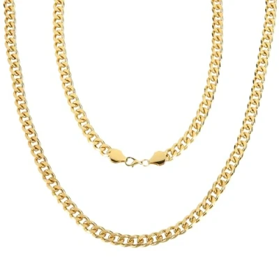 Afbeelding van KarneLux 50 cm gouden ketting kostuumaccessoire voor gangster, rapper, joker jaren 80 disco pantserketting carnaval of carnaval, cm, Messing, Geen edelsteen, edelsteen