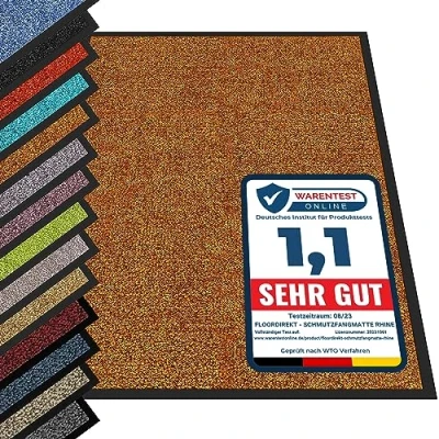 Afbeelding van etm® Schoonloopmat Voetmat in vele maten Deurmat voetveger voor binnen en buiten (bruin, 60x90 cm)