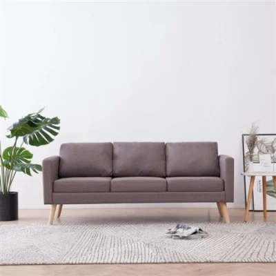 Afbeelding van Driezitsbank stof taupe