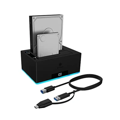 Image de ICY BOX IB 127CL U3 Baie de disque dur/disque dur SSD 2 Baies (SATA 600) USB 3.2 Gen 1 (externe)
