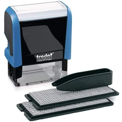 Image de Trodat printy 4913 typo tampon avec caractères pour personnaliser texte 57 x 21 mm 6 lignes noir