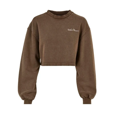 Afbeelding van Urban Classics Cropped Small Sweater, Dames, Maat: Large, Brown