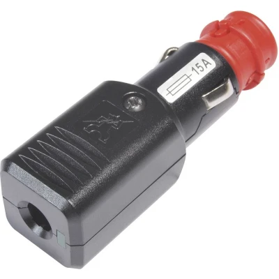 Afbeelding van ProCar Universalstecker NG 15A LED mit Zugentlastung Sicherung, 12 24 volt Universele stekker met trekontlasting zekering,