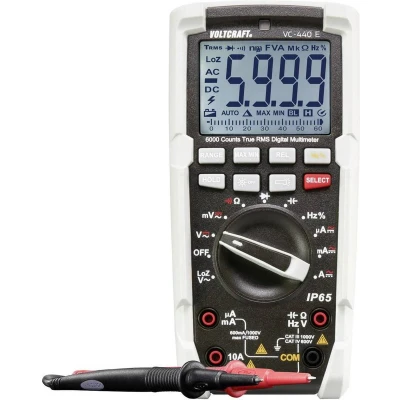 Afbeelding van VOLTCRAFT VC 440 E Multimeter Digitaal Sproeidicht (IP65) CAT III 1000 V, IV 600 V Weergave (counts): 6000