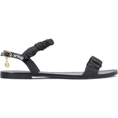 Afbeelding van Kazar Citrine Ruffled Sandalen, Dames, Maat: 36, Black Leer