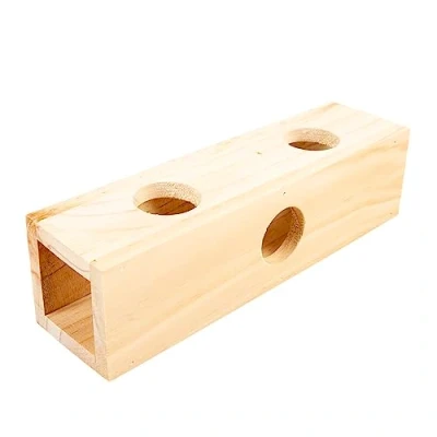 Afbeelding van Duvoplus Hok Knaagdier Houten Tunnel 24,5x6,5x6,5cm Houtkleurig 1st