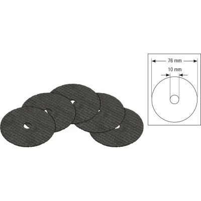 Afbeelding van Hazet 9033 010/5 Doorslijpschijf recht 76 mm 5 stuk(s) Staal