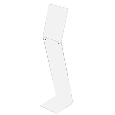 Image de Exacompta Réf. 82058D 1 Présentoir sur pied avec affichette A4 portrait Dimensions 210 x 900 mm PMMA (acrylique) pour supports d&#039;accueil, information Couleur Cristal