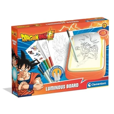 Afbeelding van Clementoni Dragon Ball Luminosa Creatief spel voor kinderen, 6 jaar, tafel om te kleuren en tekenen, copyboard met led, kunst, dragonball tekeningen, gemaakt in Italië, 18782, meerkleurig