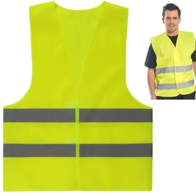 Afbeelding van PARENCE. Geel vest, maat L, hoge zichtbaarheid voor verkeersveiligheid