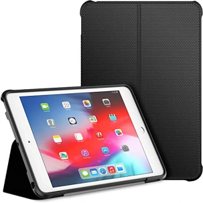 Afbeelding van JETech beschermhoes voor iPad Mini 5 en 4 (model 2019/2015), met dubbele vouwstandaard schokbestendige TPU achterkant, automatische slaap /wekfunctie (zwart)