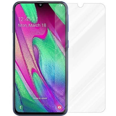 Afbeelding van Cadorabo Pantser film geschikt voor Samsung Galaxy A40 in KRISTALHELDER Geharde (Tempered) display beschermglas 9H hardheid met 3D Touch (RETAIL PACKAGING)