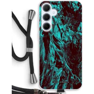 Afbeelding van Case Company® hoesje met Koord geschikt voor Samsung Galaxy A35 Ice Age Telefoonhoesje Zwart Bescherming aan alle Kanten en Over de Schermrand