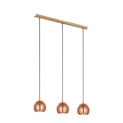 Afbeelding van EGLO Rocamar Hanglamp 3 Lichts Lengte 780mm. Koperkleurig Helder