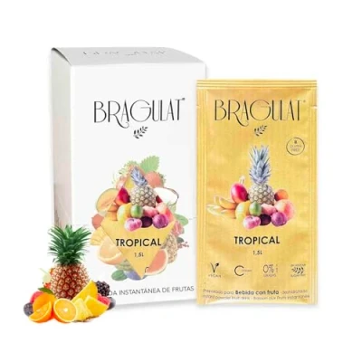 Afbeelding van BRAGULAT Tropische vruchtendrank, instant drankjes en verfrissingen in poeder, zonder suiker vitamine C, 15 enveloppen