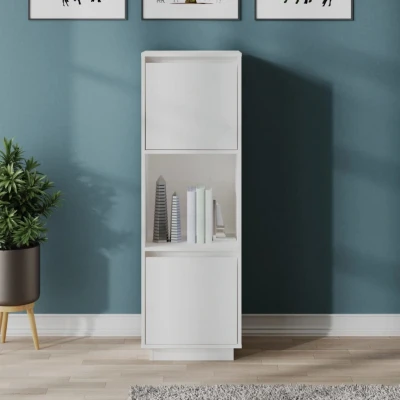 Afbeelding van Hoge kast 38x35x117 cm massief grenenhout wit