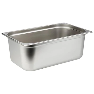 Afbeelding van APS 81108 GN 1/1 roestvrijstalen container, afmetingen: 32,5 x 53 cm, diepte 20 kleur: roestvrij staal, 25 liter