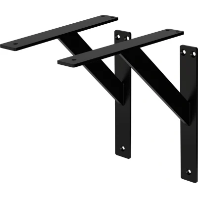 Afbeelding van Plankdrager set van 2 240x240 mm zwart aluminium ML design