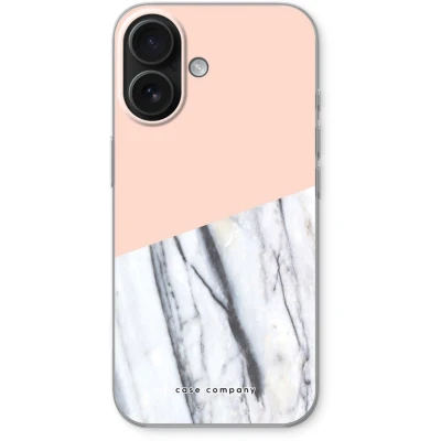 Afbeelding van Case Company® hoesje geschikt voor iPhone 16 A touch of peach Soft Cover Telefoonhoesje Bescherming aan alle Kanten en Schermrand