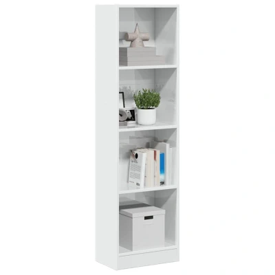 Afbeelding van vidaXL Boekenkast 40x24x143 cm bewerkt hout hoogglans wit