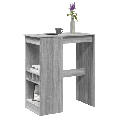 Afbeelding van vidaXL Bartafel met rekken 90x47,5x103,5 cm bewerkt hout grijs sonoma