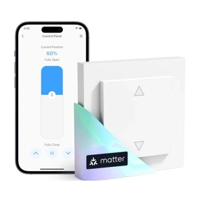 Afbeelding van Meross Matter WiFi rolluikschakelaar (neutrale geleider vereist), compatibel met Apple HomeKit Siri, Amazon Alexa, Google Assistant en SmartThings