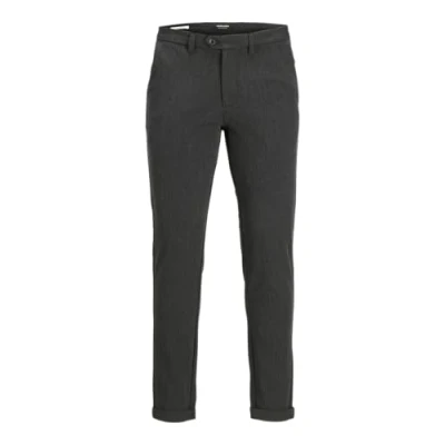 Image de JACK &amp; JONES pantalon chino pour homme, coupe ajustée, chino, gris foncé, 36W / 32L