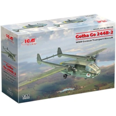Afbeelding van 1:48 ICM 48224 Gotha Go 244B 2 WWII German Transport Aircraft Plastic Modelbouwpakket