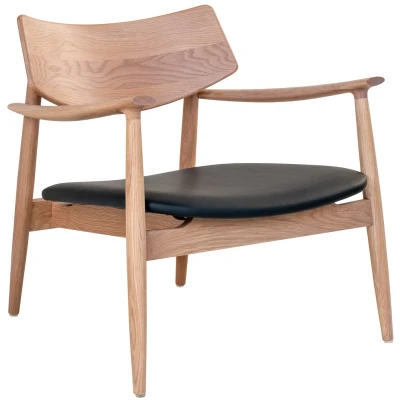 Afbeelding van Jonckheere Collectie Loungestoel Olvera in eik/zwart lederlook