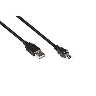 Afbeelding van Alcasa USB 2.0 A/mini, 1m kabel A Mini Zwart