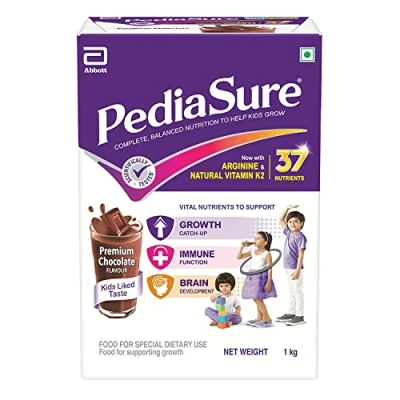 Afbeelding van Abbott Pediasure chocolade 1 kg kunststof pot voor kinderen van 2 tot 10 jaar