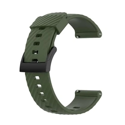 Afbeelding van INF Vervangende siliconen bandjes voor Suunto 7/9/9 Baro/D5/Spartan Sport Militair Groen, sleutelkoord