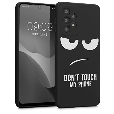 Afbeelding van kwmobile telefoonhoesje geschikt voor Samsung Galaxy A33 5G Hoesje smartphone in wit / zwart Backcover van TPU Don&#039;t Touch My Phone design