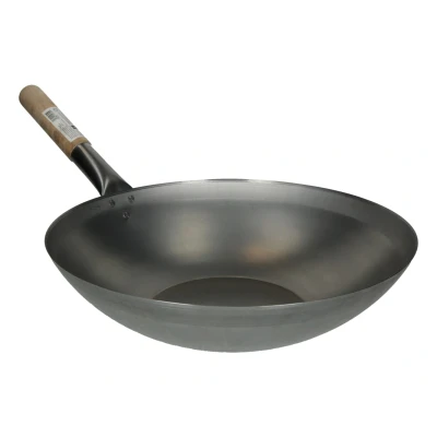 Afbeelding van Wok platte bodem met houten handvat ø 38 cm
