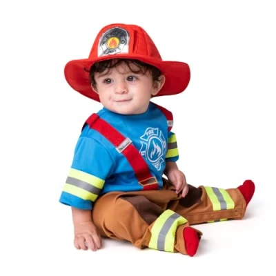 Afbeelding van Spooktacular Creations Baby Unisex Mini Firefighter Fireman Halloween kostuum voor meisjes school avondjurk up 3t
