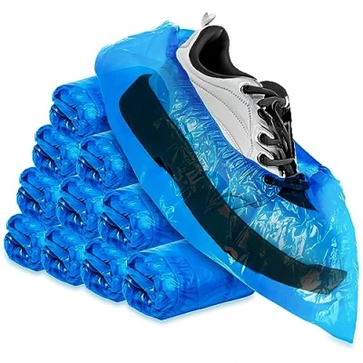 Afbeelding van com four® 100 x wegwerp overschoenen van kunststof waterdicht Eén maat