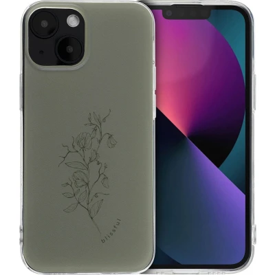 Afbeelding van iMoshion hoesje Geschikt voor iPhone 13 Mini Siliconen Design Meerkleurig / Floral Green