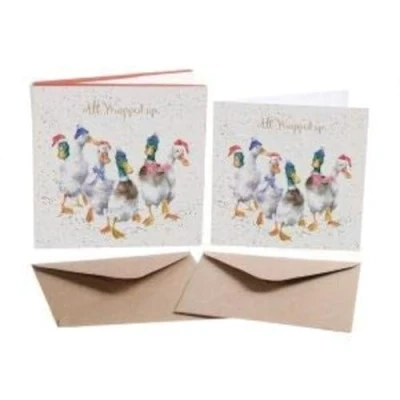 Afbeelding van Wrendale Designs Kerstkaartenset met ganzen en eenden