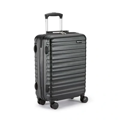 Afbeelding van AmazonBasics harde rolkoffer 55 cm cabinegrootte, zwart, goedgekeurd voor Ryanair en de meeste andere goedkope luchtvaartmaatschappijen