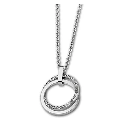 Afbeelding van Lotus Style, hangende halsketting, dames, roestvrij staal zirkonia, Sterling Zilver, kubische Zirkonia